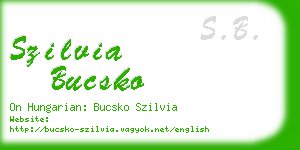 szilvia bucsko business card